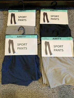 Amity Sport Pants XL Lot of 4 Gray Black Activewear Yoga NWT